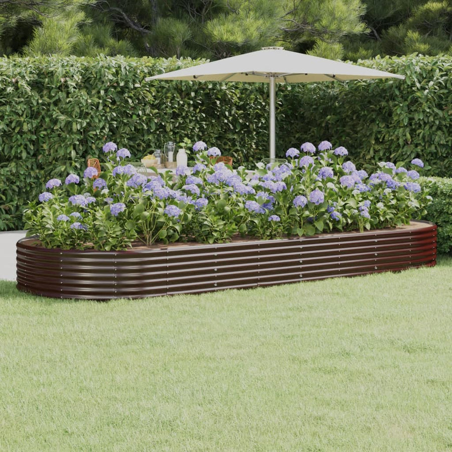 Plantenbak 373x140x36 cm gegalvaniseerd staal bruin
