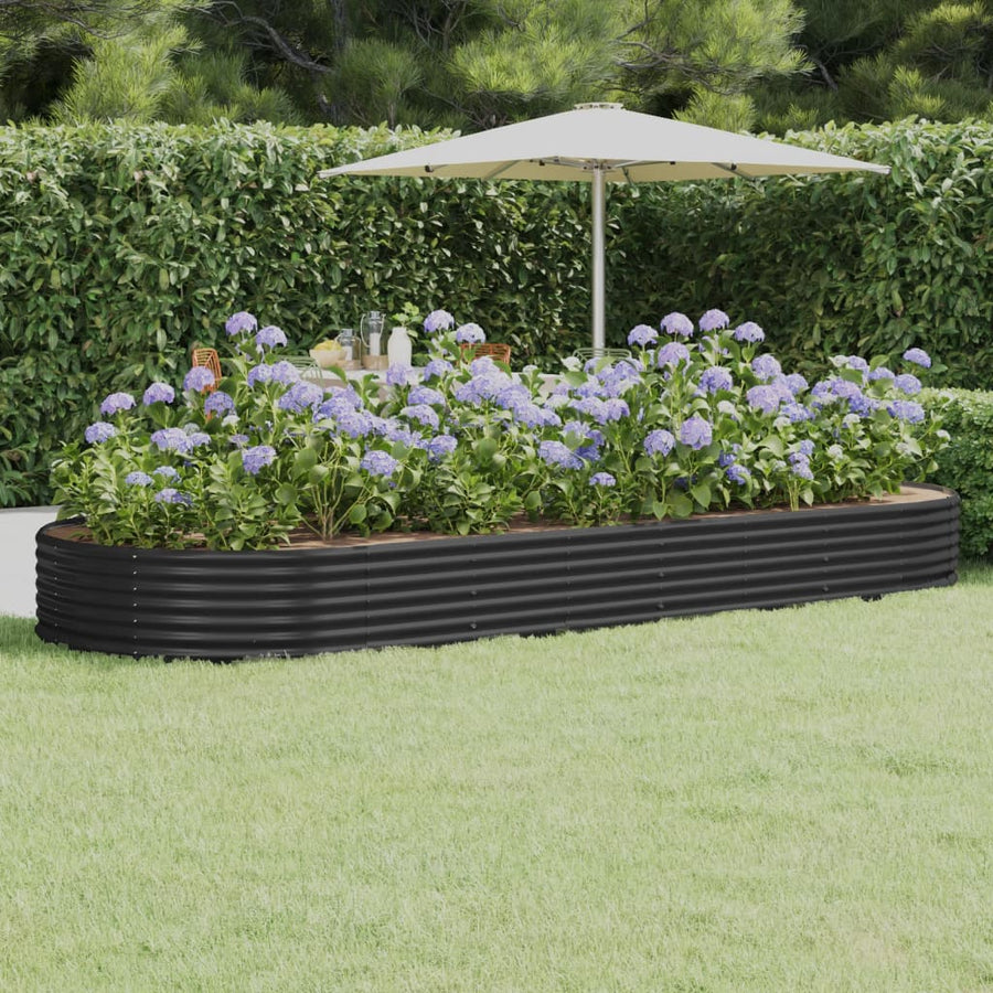 Plantenbak 373x140x36 cm gegalvaniseerd staal antracietkleurig
