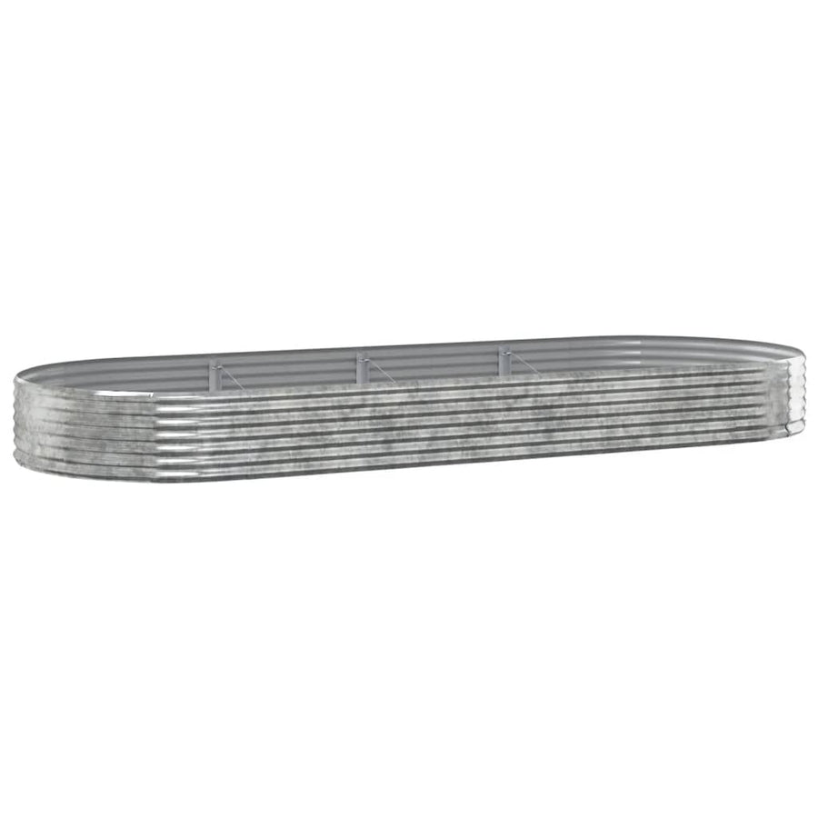Plantenbak 373X140X36 Cm Gepoedercoat Staal Zilverkleurig