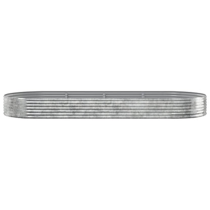 Plantenbak 373X140X36 Cm Gepoedercoat Staal Zilverkleurig