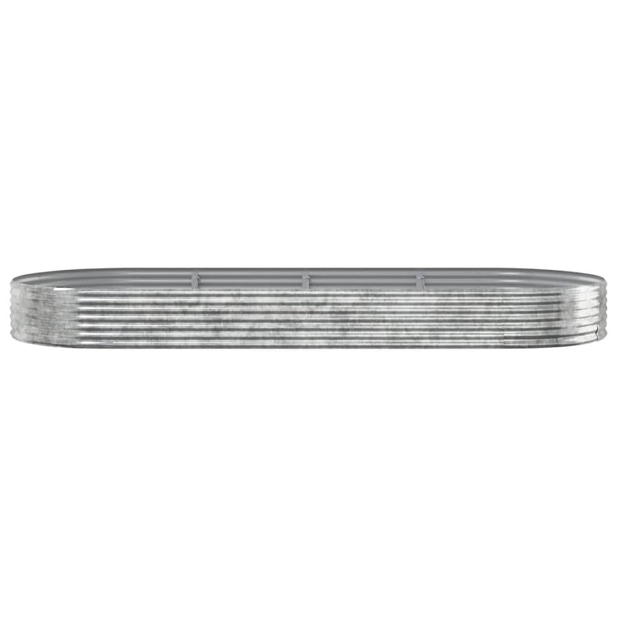 Plantenbak 373X140X36 Cm Gepoedercoat Staal Zilverkleurig