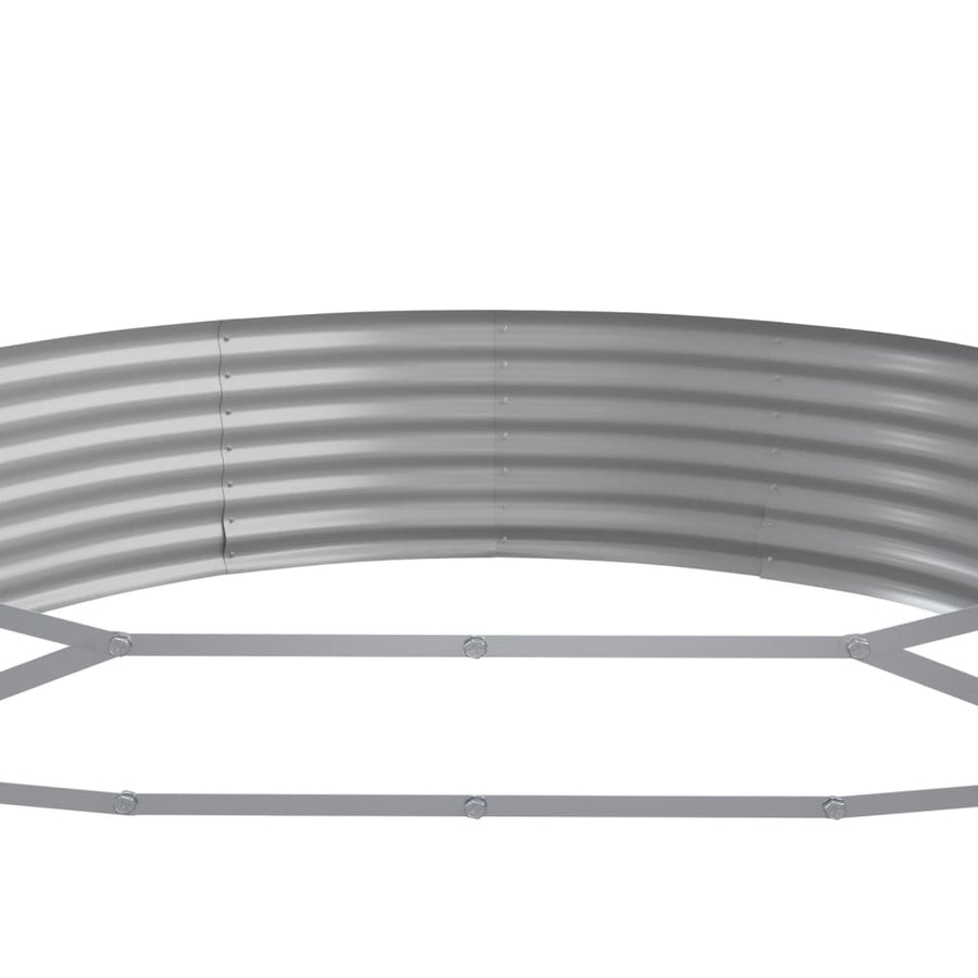 Plantenbak 373X140X36 Cm Gepoedercoat Staal Zilverkleurig