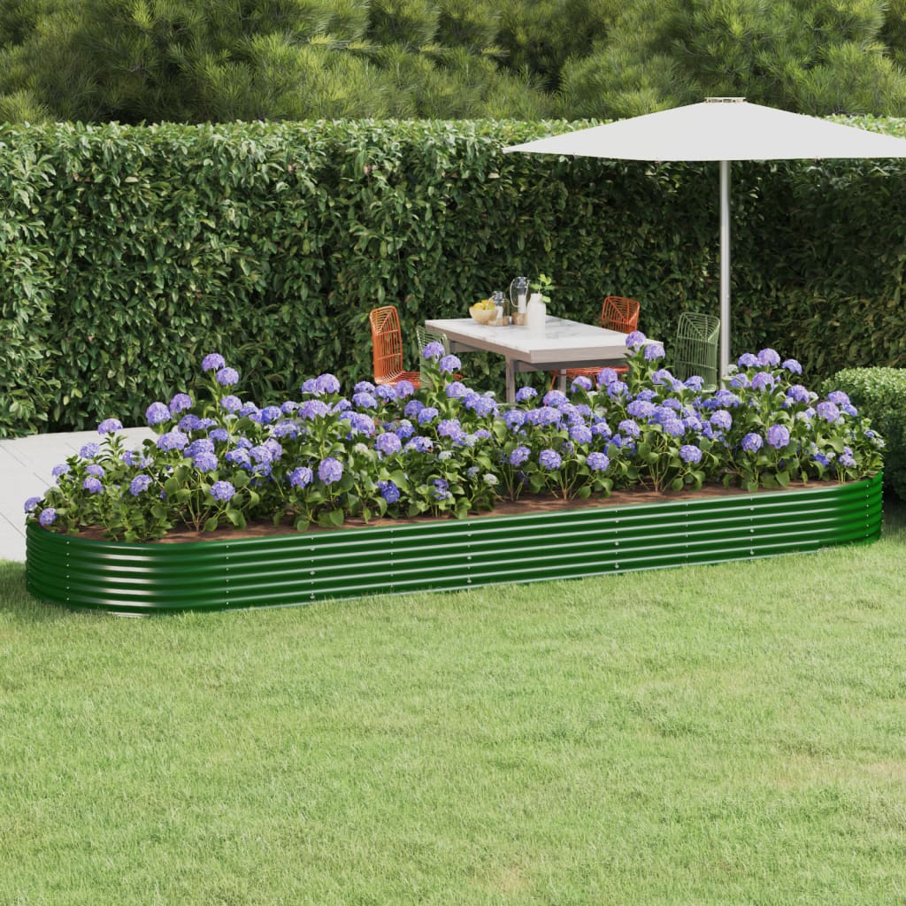 Plantenbak 450x140x36 cm gegalvaniseerd staal groen