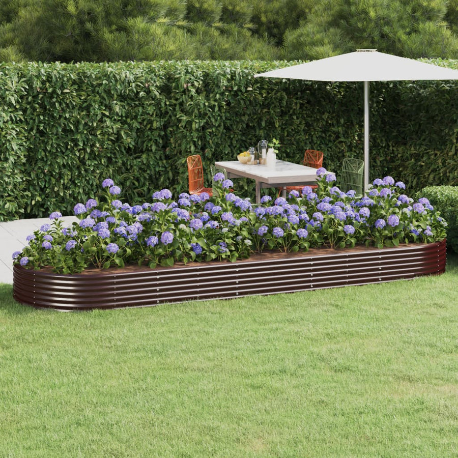 Plantenbak 450x140x36 cm gegalvaniseerd staal bruin