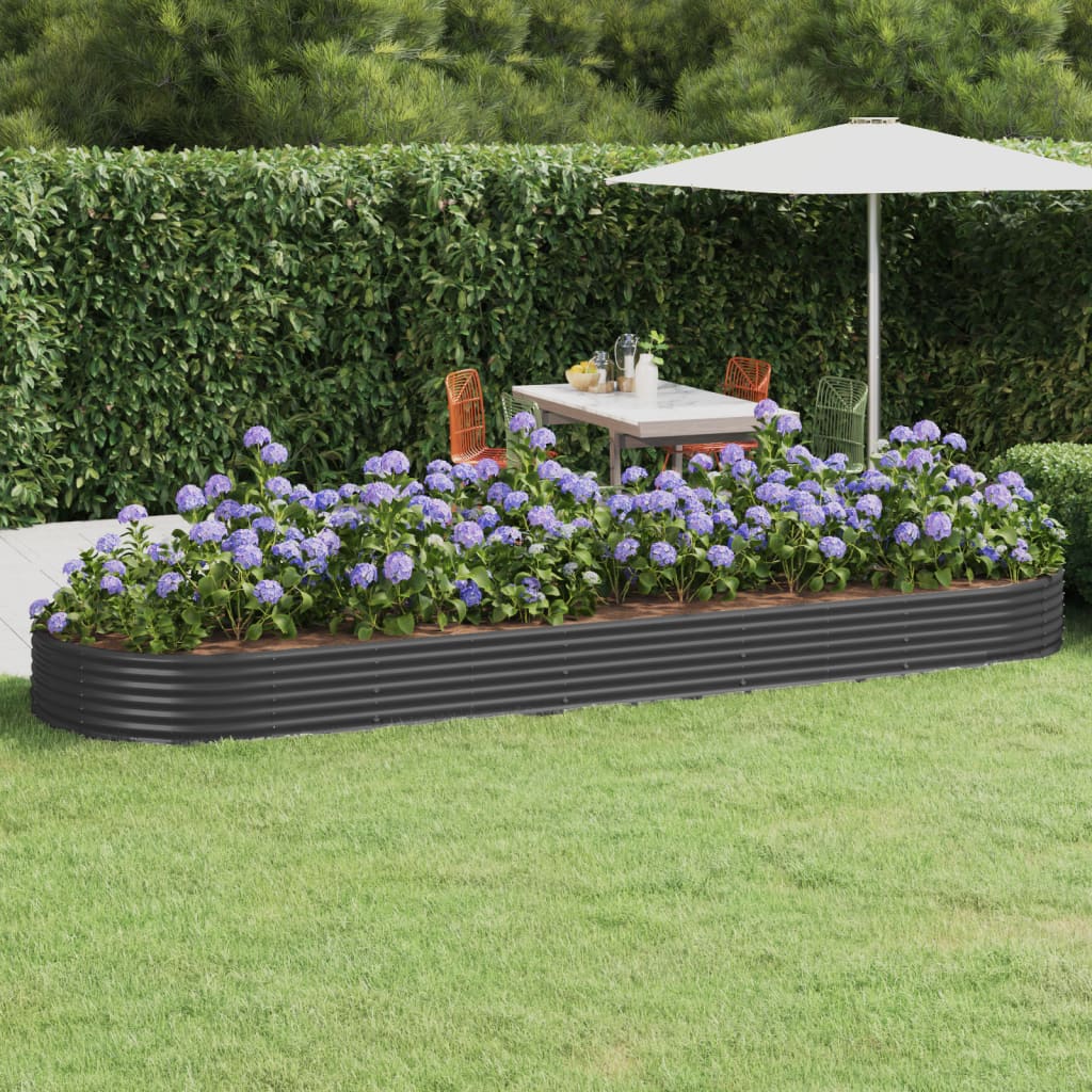 Plantenbak 450x140x36 cm gegalvaniseerd staal antracietkleurig
