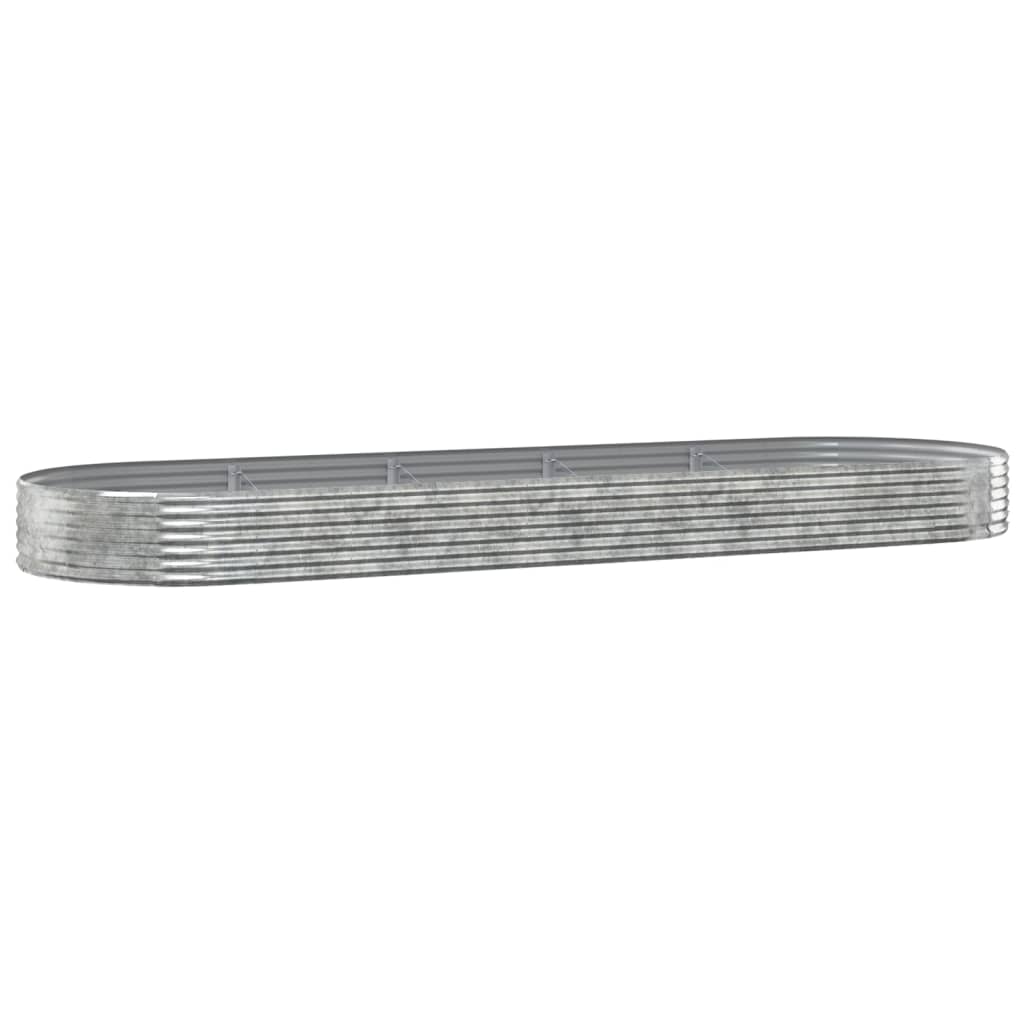 Plantenbak 450X140X36 Cm Gepoedercoat Staal Zilverkleurig