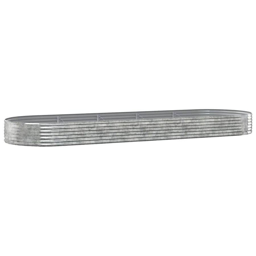 Plantenbak 450X140X36 Cm Gepoedercoat Staal Zilverkleurig