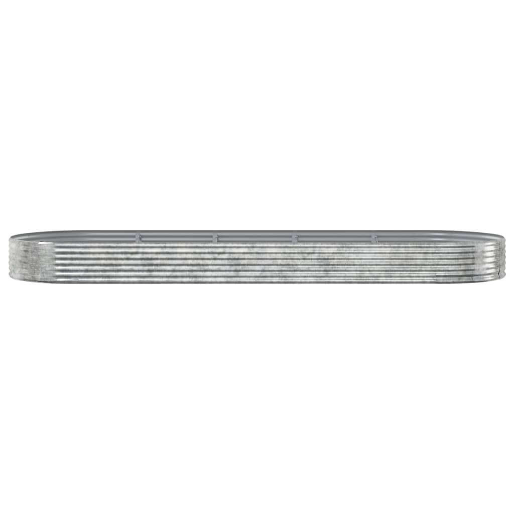 Plantenbak 450X140X36 Cm Gepoedercoat Staal Zilverkleurig