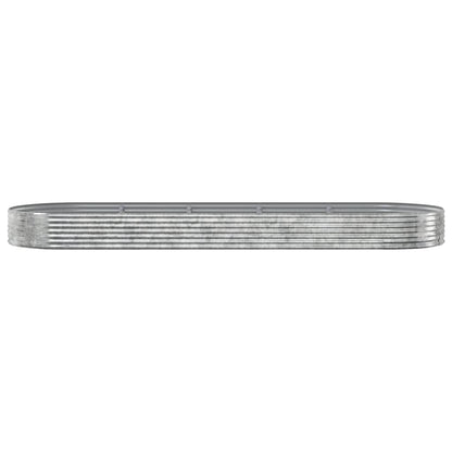 Plantenbak 450X140X36 Cm Gepoedercoat Staal Zilverkleurig
