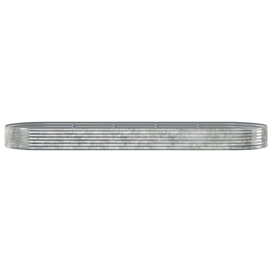 Plantenbak 450X140X36 Cm Gepoedercoat Staal Zilverkleurig