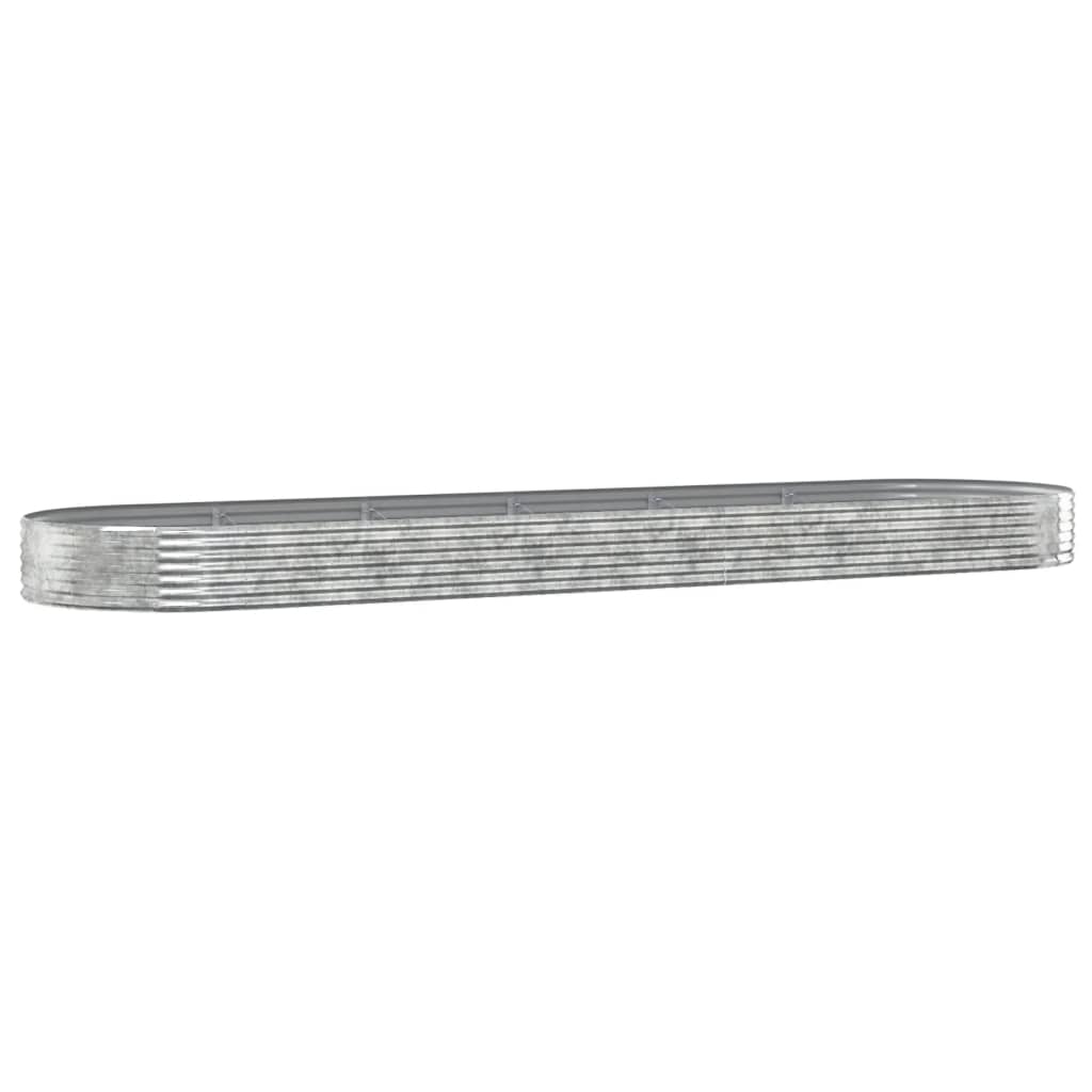 Plantenbak 523X140X36 Cm Gepoedercoat Staal Zilverkleurig