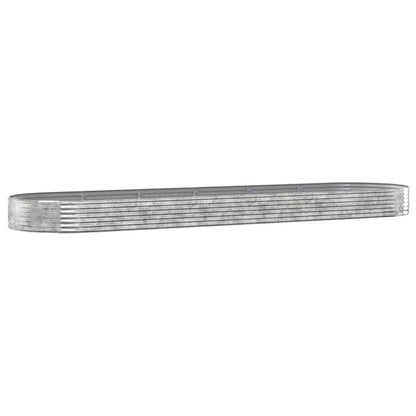 Plantenbak 523X140X36 Cm Gepoedercoat Staal Zilverkleurig