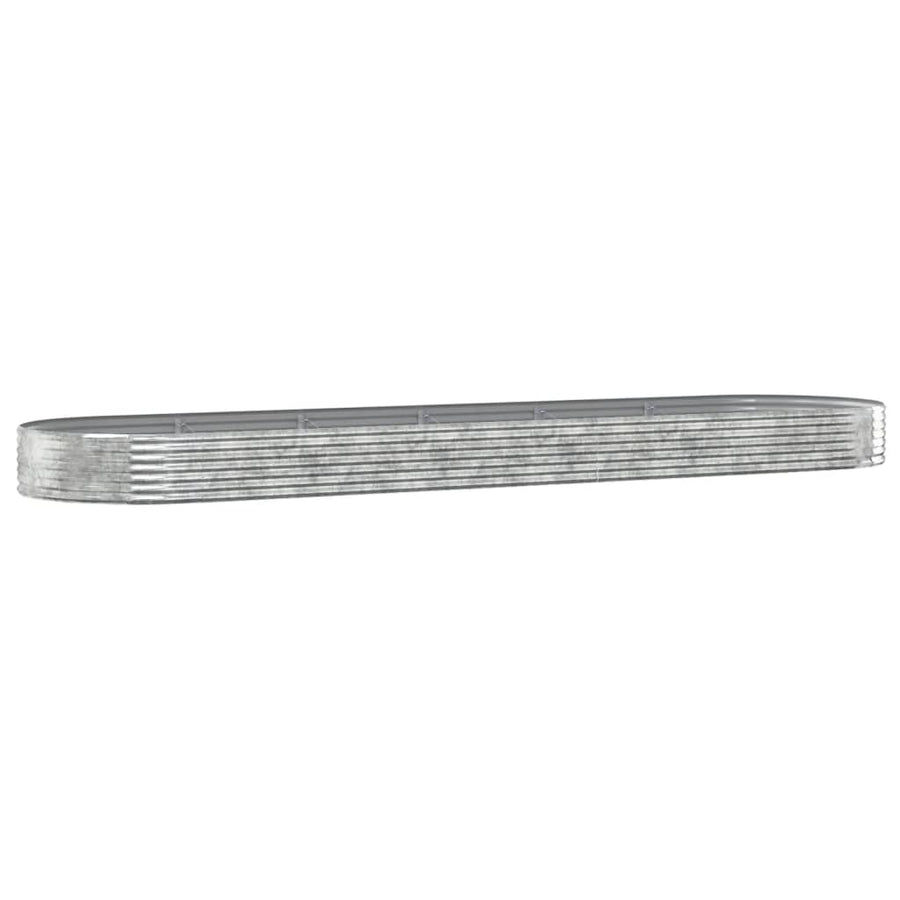Plantenbak 523X140X36 Cm Gepoedercoat Staal Zilverkleurig