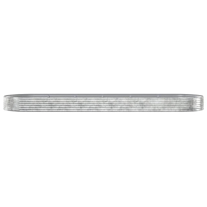 Plantenbak 523X140X36 Cm Gepoedercoat Staal Zilverkleurig