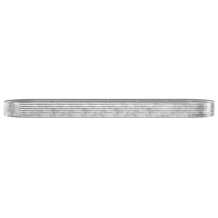 Plantenbak 523X140X36 Cm Gepoedercoat Staal Zilverkleurig