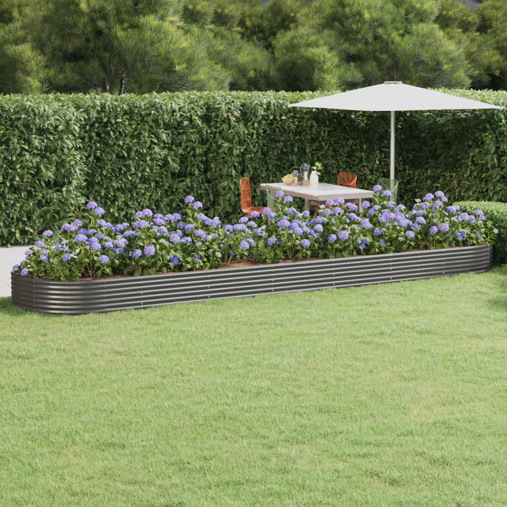 Plantenbak 600x140x36 cm gegalvaniseerd staal grijs
