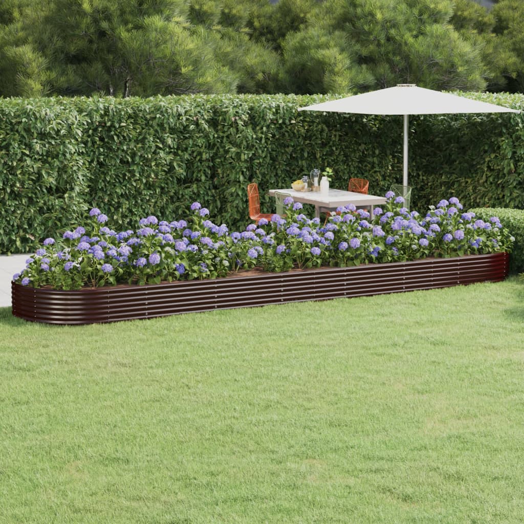 Plantenbak 600x140x36 cm gegalvaniseerd staal bruin