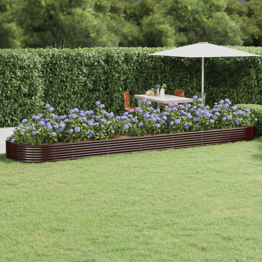 Plantenbak 600x140x36 cm gegalvaniseerd staal bruin