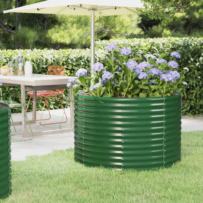 Plantenbak 100X100X68 Cm Gepoedercoat Staal Groen