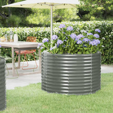 Plantenbak 100X100X68 Cm Gepoedercoat Staal Grijs