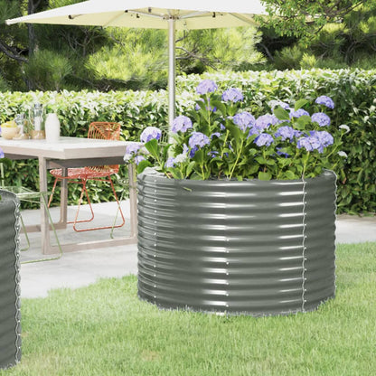 Plantenbak 100X100X68 Cm Gepoedercoat Staal Grijs