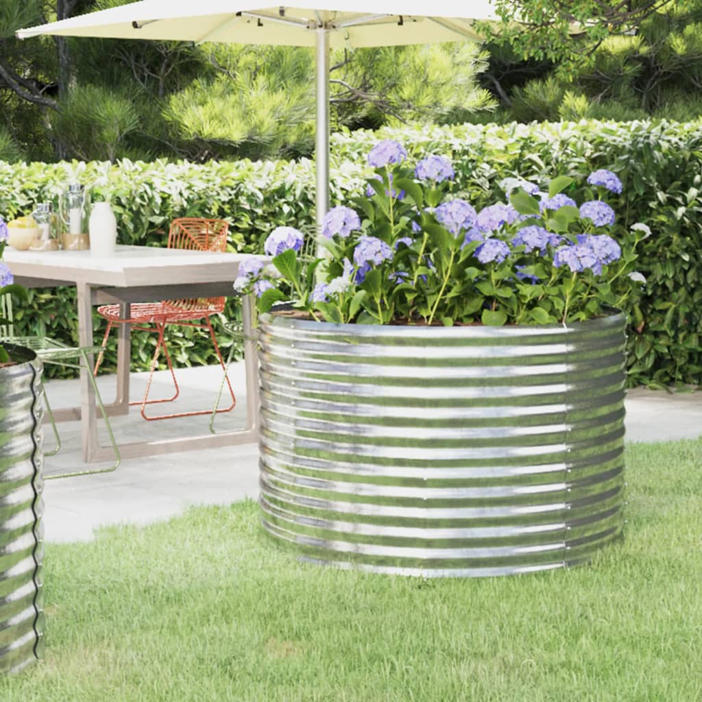 Plantenbak Gepoedercoat Staal Kleurig 100 x 100 x 68 cm Zilver