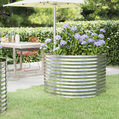 Plantenbak Gepoedercoat Staal Kleurig 100 x 100 x 68 cm Zilver