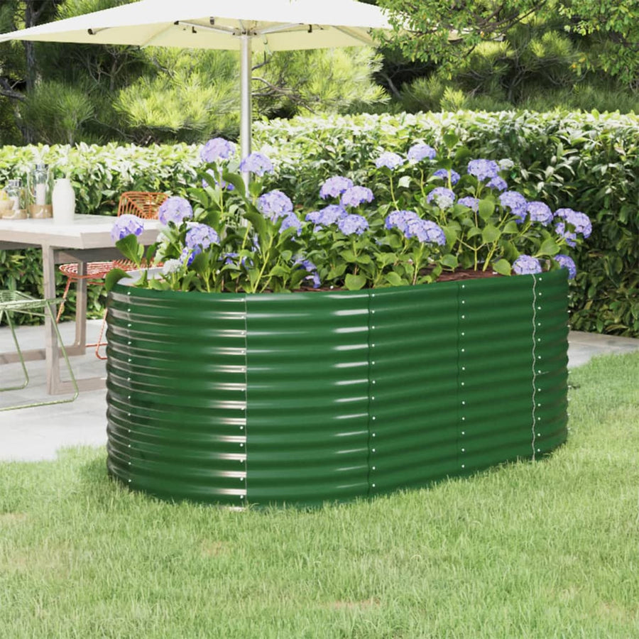 Plantenbak Gepoedercoat Staal 175 x 100 x 68 cm Groen