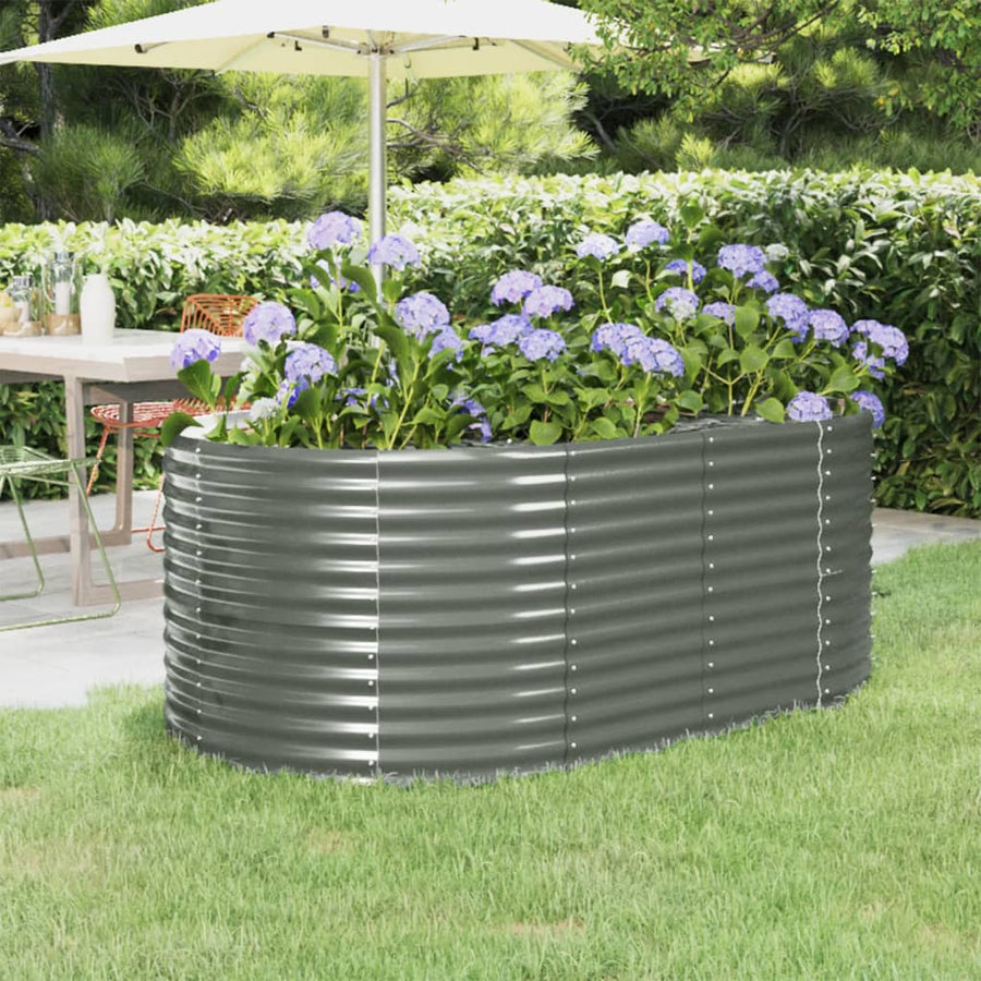 Plantenbak Gepoedercoat Staal 175 x 100 x 68 cm Grijs