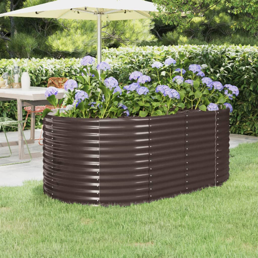 Plantenbak Gepoedercoat Staal 175 x 100 x 68 cm Bruin