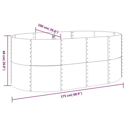 Plantenbak 175X100X68 Cm Gepoedercoat Staal Antracietkleurig 175 x 100 x 68 cm