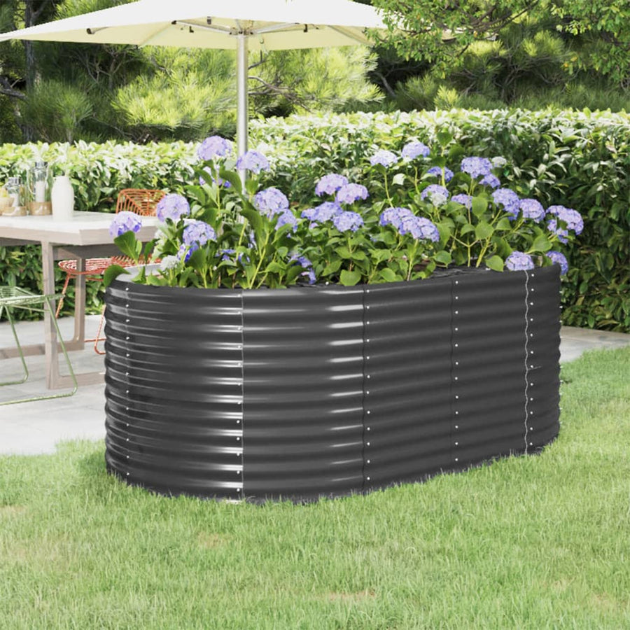 Plantenbak 175X100X68 Cm Gepoedercoat Staal Antracietkleurig 175 x 100 x 68 cm