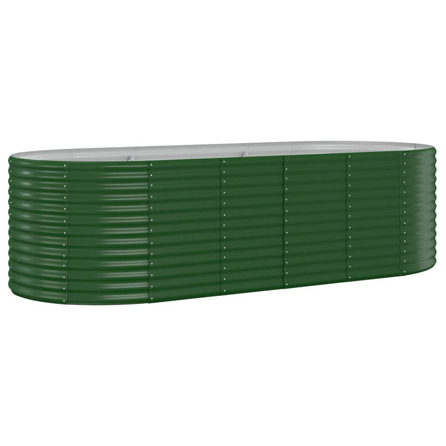 Plantenbak 249X100X68 Cm Gepoedercoat Staal Groen 249 x 100 x 68 cm