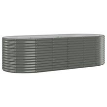 Plantenbak 249X100X68 Cm Gepoedercoat Staal Grijs 249 x 100 x 68 cm