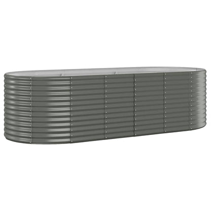 Plantenbak 249X100X68 Cm Gepoedercoat Staal Grijs 249 x 100 x 68 cm
