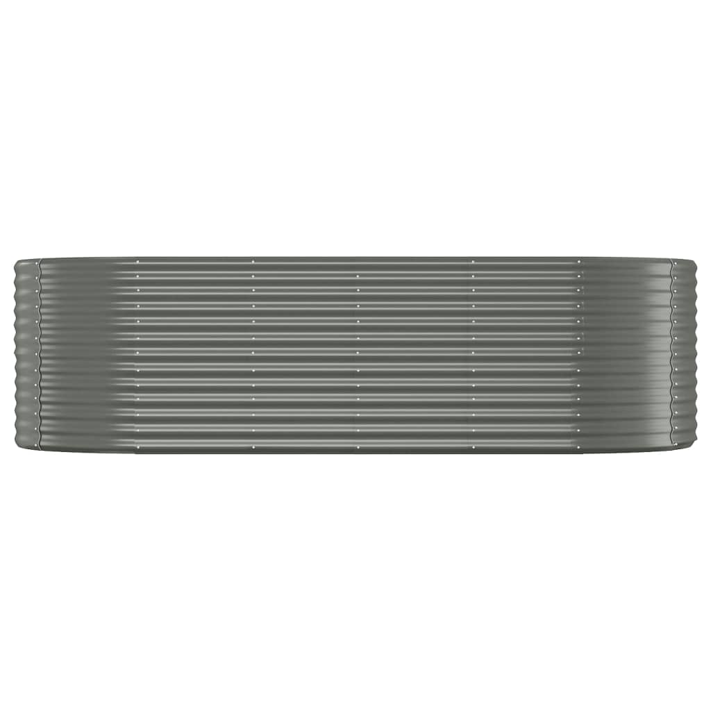 Plantenbak 249X100X68 Cm Gepoedercoat Staal Grijs 249 x 100 x 68 cm