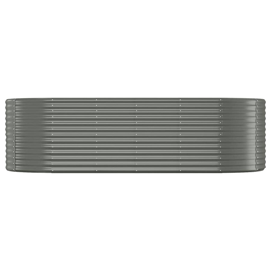 Plantenbak 249X100X68 Cm Gepoedercoat Staal Grijs 249 x 100 x 68 cm