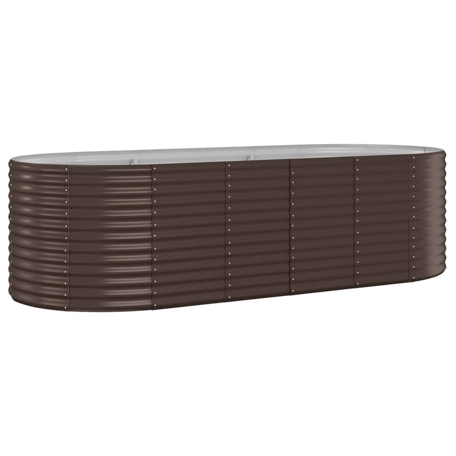 Plantenbak 249X100X68 Cm Gepoedercoat Staal Bruin 249 x 100 x 68 cm