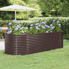 Plantenbak 249x100x68 cm gegalvaniseerd staal bruin
