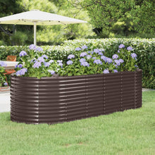 Plantenbak 249X100X68 Cm Gepoedercoat Staal Bruin 249 x 100 x 68 cm