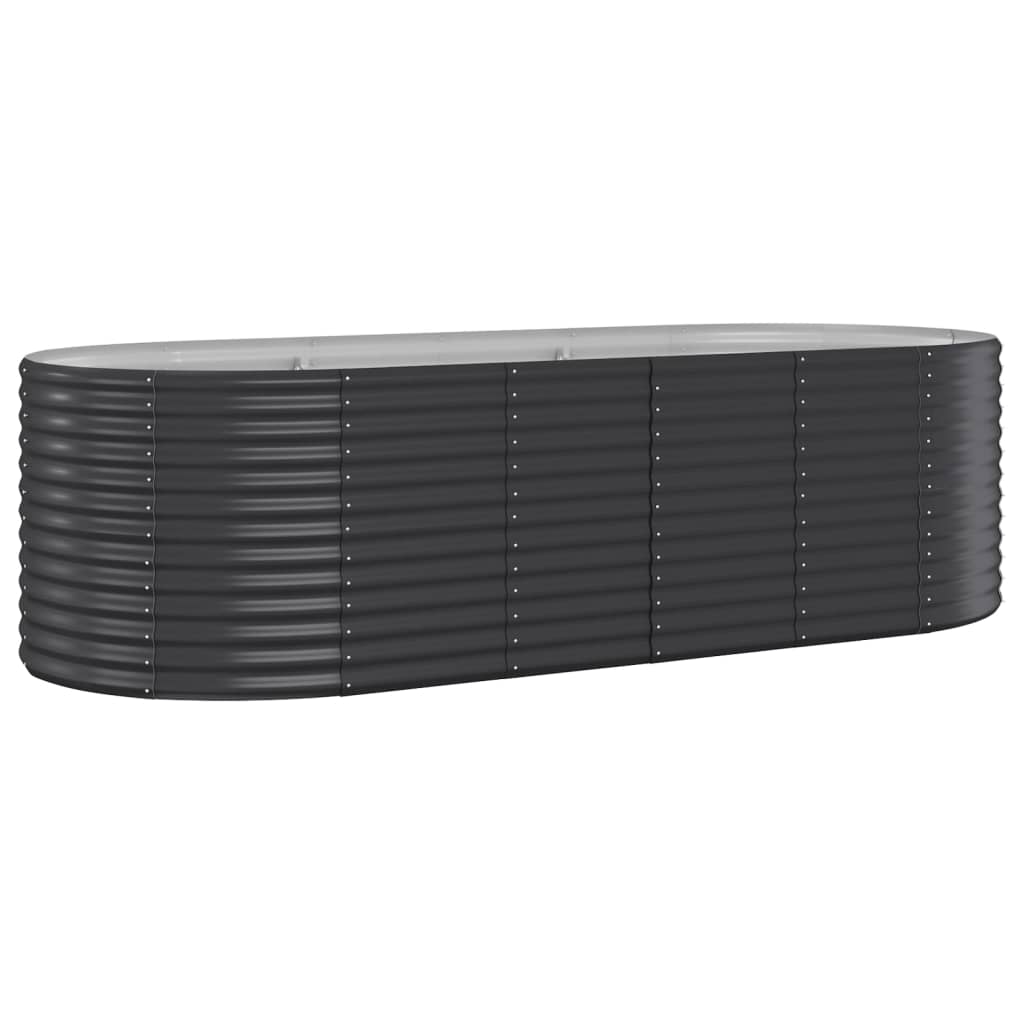 Plantenbak 249X100X68 Cm Gepoedercoat Staal Antracietkleurig 249 x 100 x 68 cm