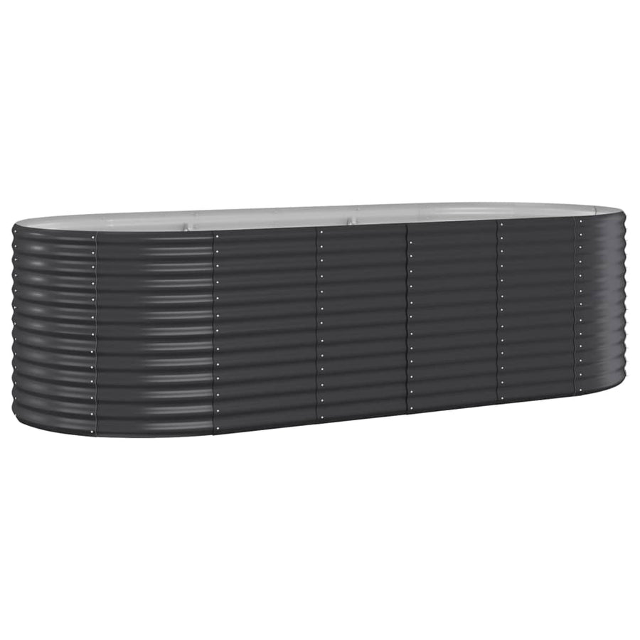 Plantenbak 249X100X68 Cm Gepoedercoat Staal Antracietkleurig 249 x 100 x 68 cm