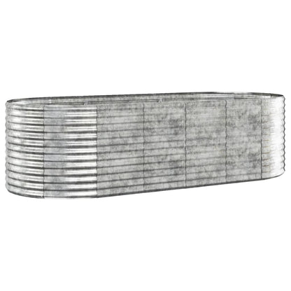 Plantenbak 249X100X68 Cm Gepoedercoat Staal Zilverkleurig