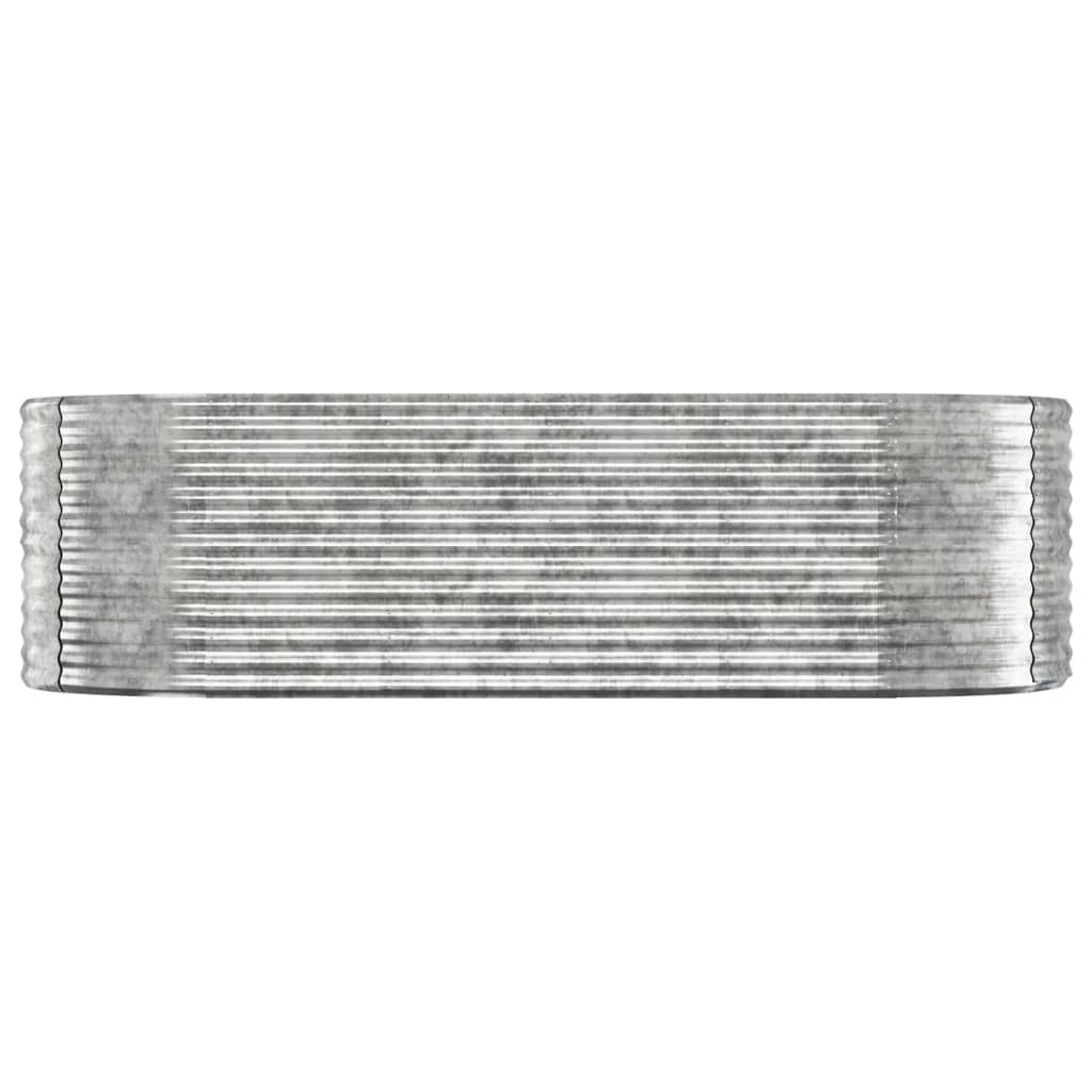 Plantenbak 249X100X68 Cm Gepoedercoat Staal Zilverkleurig