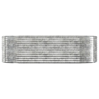 Plantenbak 249X100X68 Cm Gepoedercoat Staal Zilverkleurig