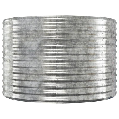 Plantenbak 249X100X68 Cm Gepoedercoat Staal Zilverkleurig