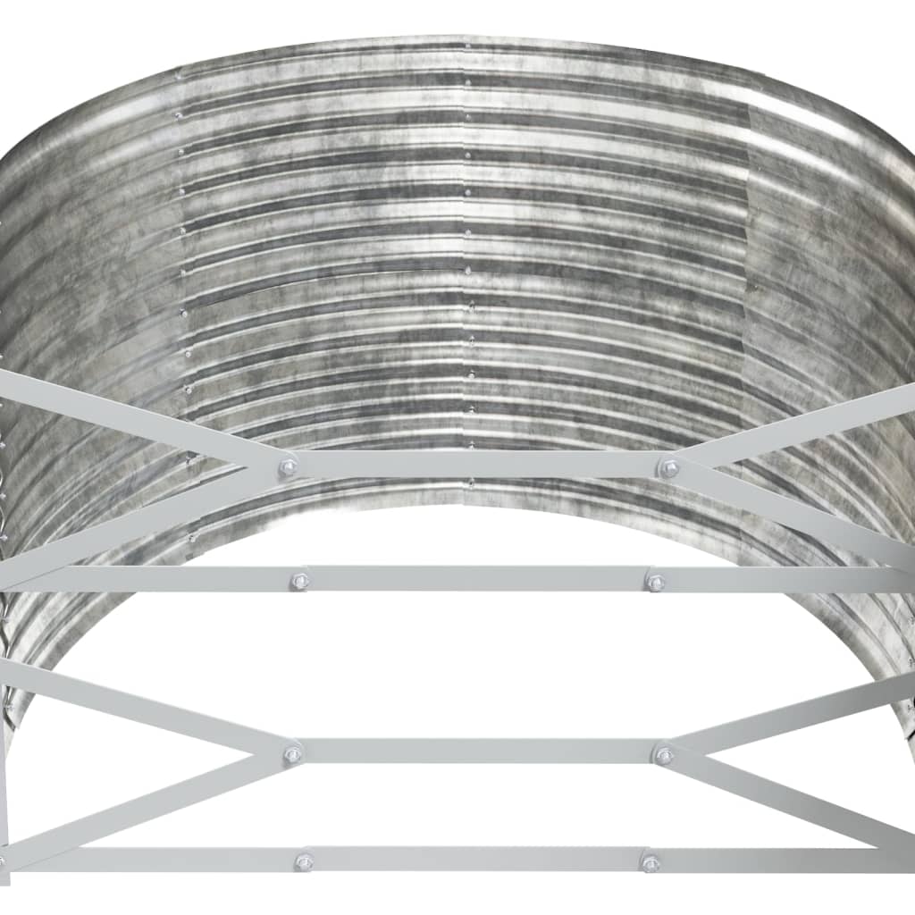 Plantenbak 249X100X68 Cm Gepoedercoat Staal Zilverkleurig