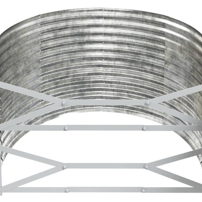 Plantenbak 249X100X68 Cm Gepoedercoat Staal Zilverkleurig