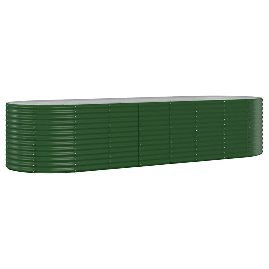 Plantenbak 322X100X68 Cm Gepoedercoat Staal Groen