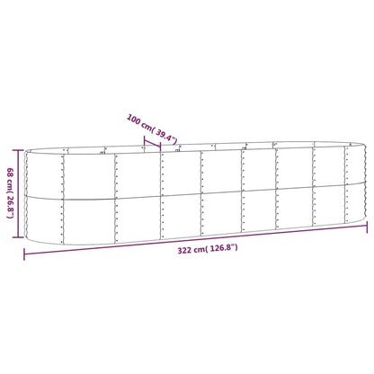 Plantenbak Gepoedercoat Staal 322 x 100 x 68 cm Grijs